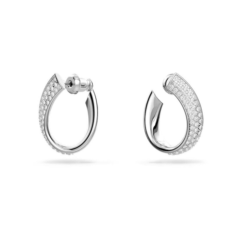 Boucles d'oreilles Créoles Swarovski argentées