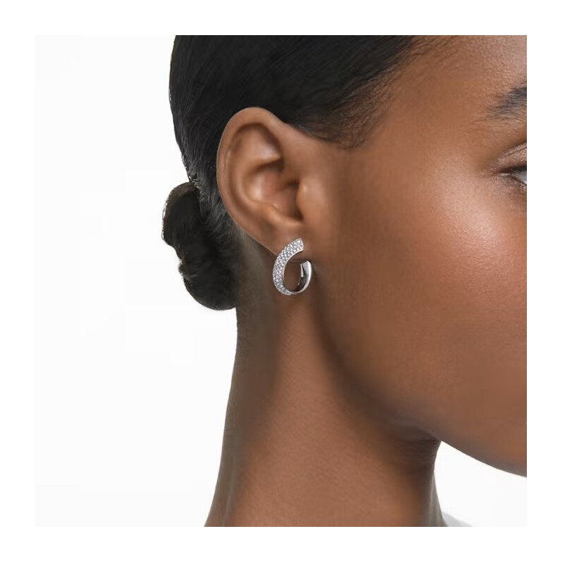 Boucles d'oreilles Créoles Swarovski argentées