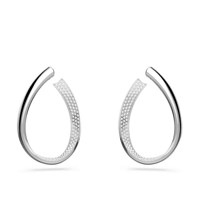 Boucles d'oreilles Créoles Swarovski argentées