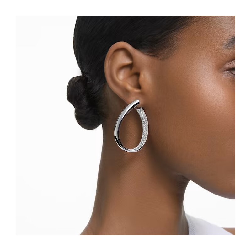 Boucles d'oreilles Créoles Swarovski argentées