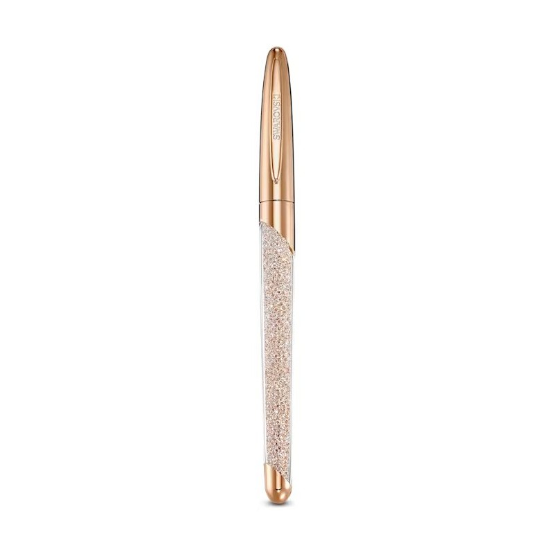 Stylo Roller Swarovski doré rose