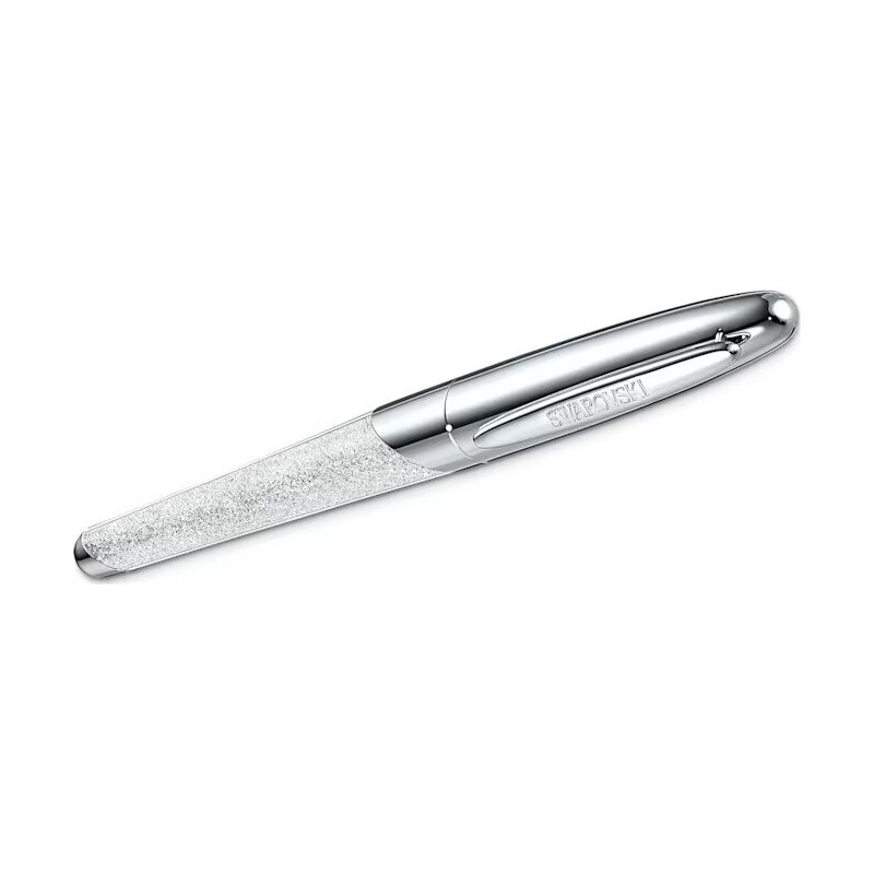 Stylo Roller Swarovski argenté