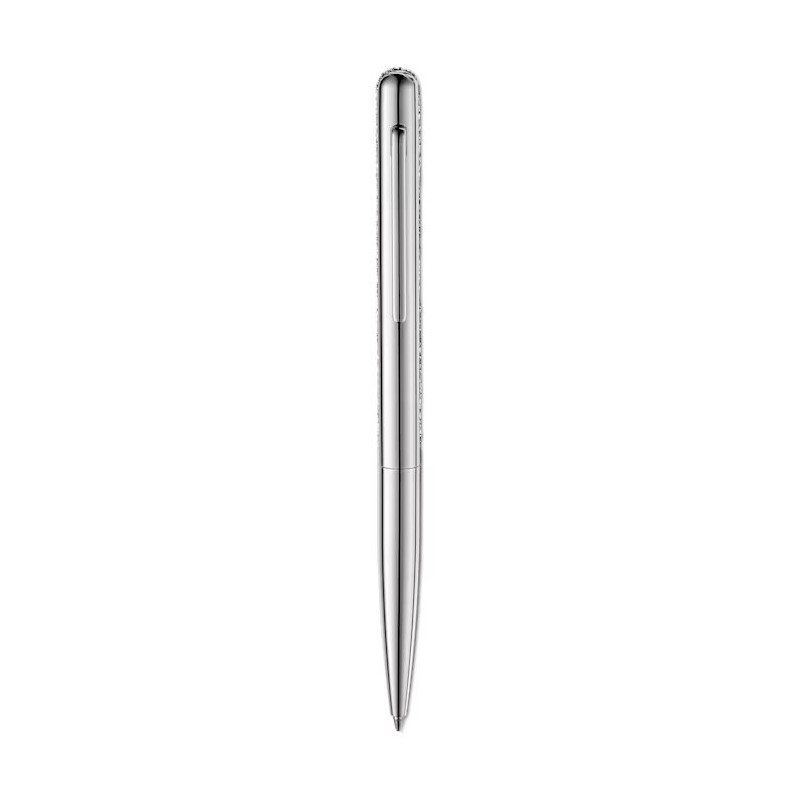 Stylo à bille Swarovski argenté et cristaux gris