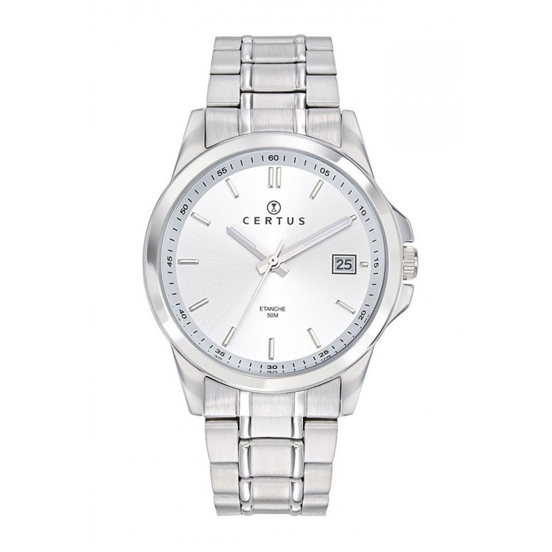 MONTRE CERTUS HOMME ACIER ARGENTÉ CADRAN GRIS