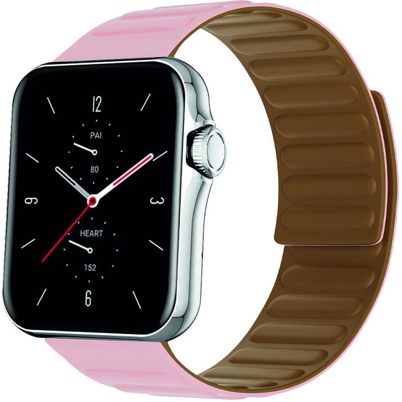 Montre Connectée Smarty bracelet cuir rose