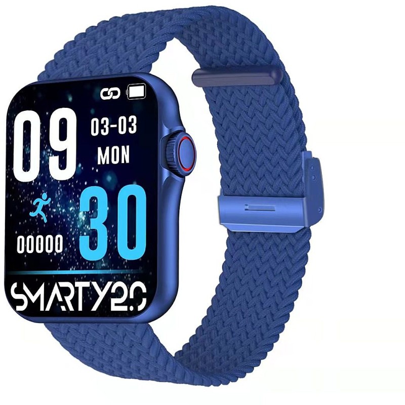 Montre Connectée Smarty bracelet tissu bleu