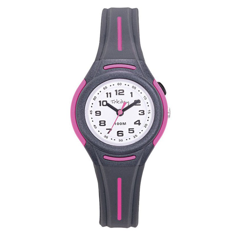 Montre TEKDAY Enfant  silicone gris et rose