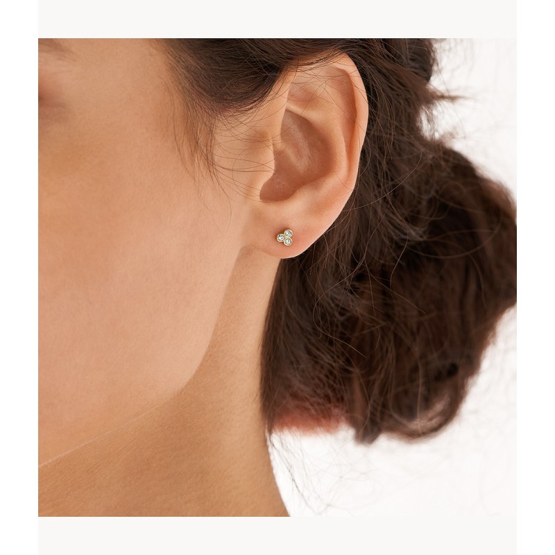 Boucles d'oreilles Fossil acier doré Sadie Trio Glitz