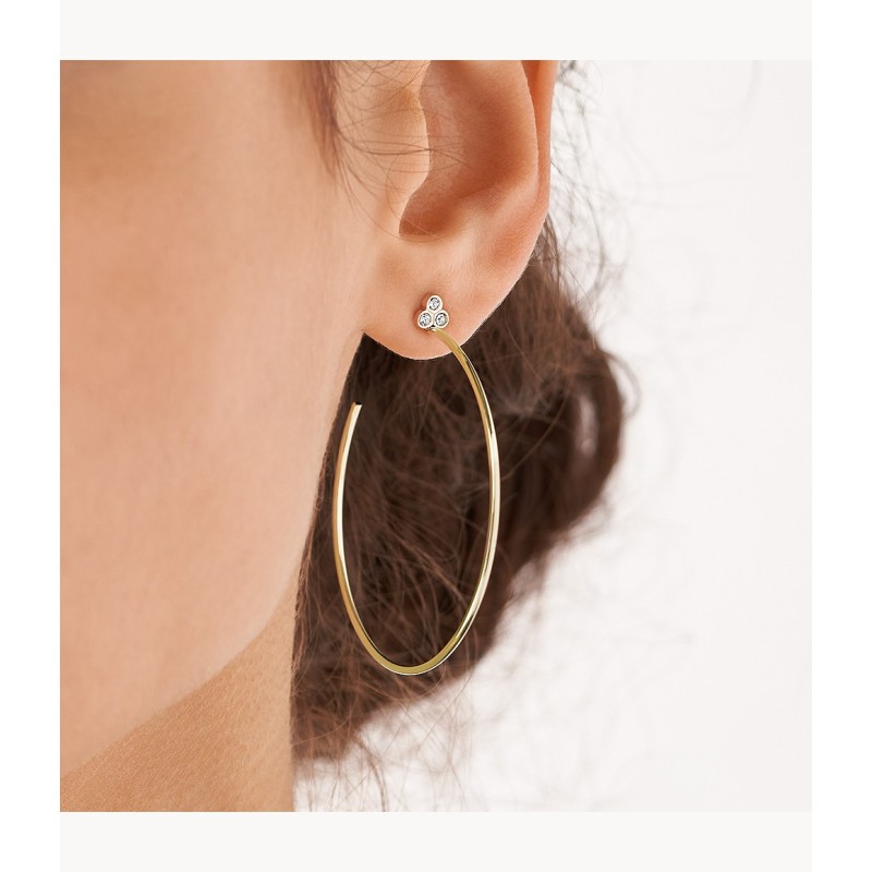 Créoles Fossil acier doré Sadie Trio Glitz