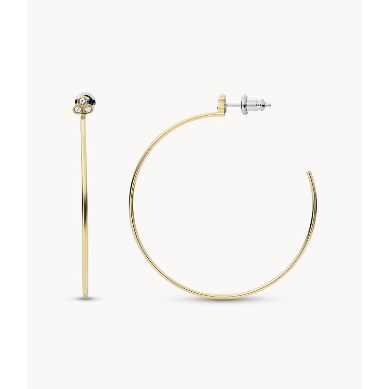 Créoles Fossil acier doré Sadie Trio Glitz