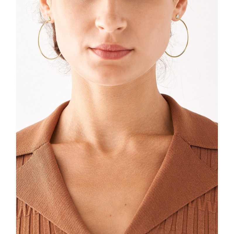 Créoles Fossil acier doré Sadie Trio Glitz