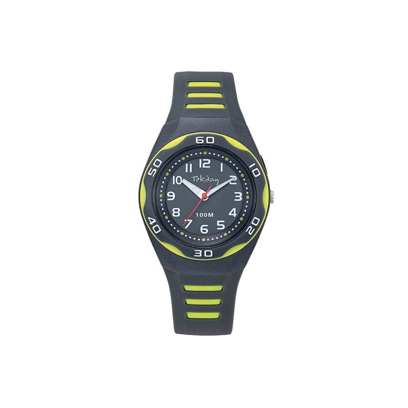 Montre TEKDAY Enfant  silicone noir et vert