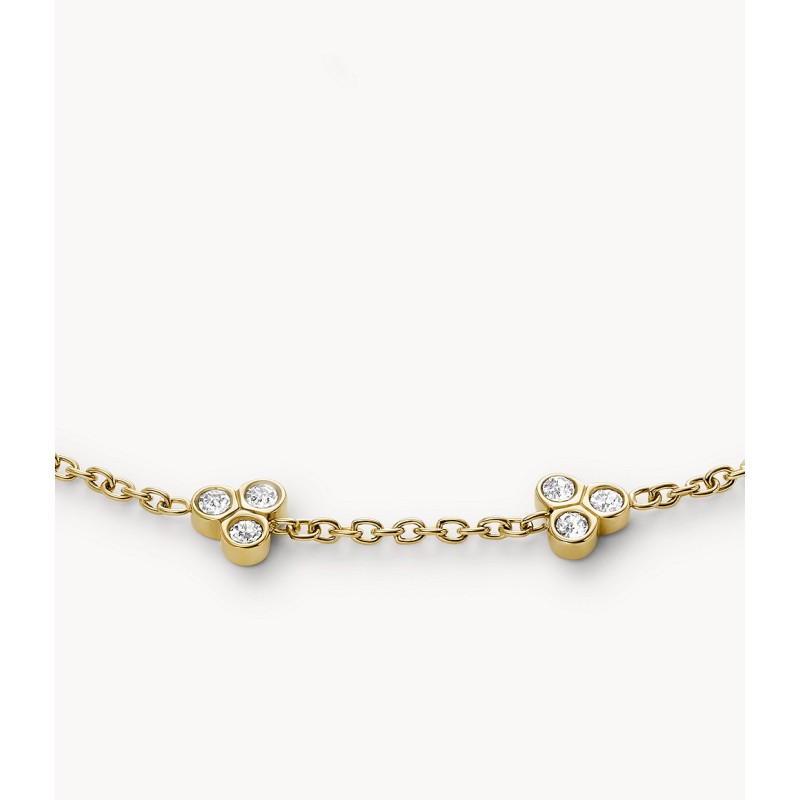 Bracelet Fossil Femme à pampilles Sadie Trio Glitz acier doré