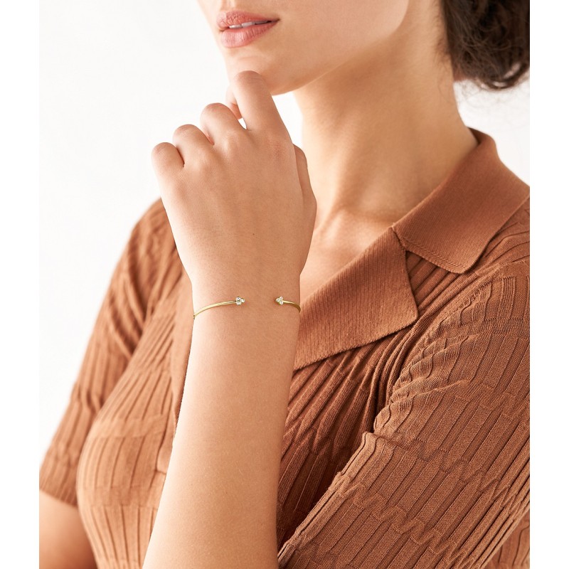 Jonc Fossil Femme Sadie Trio Glitz acier doré