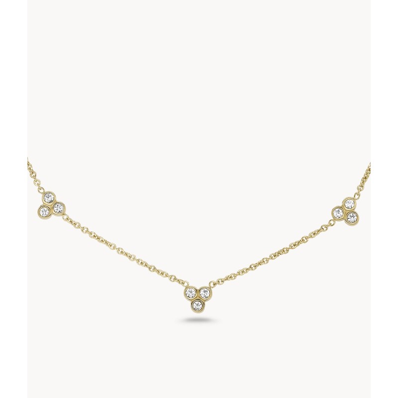 Collier Femme Fossil à pampilles Sadie Trio Glitz acier doré