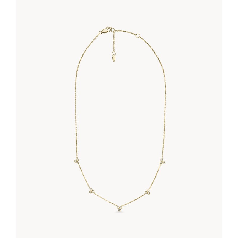 Collier Femme Fossil à pampilles Sadie Trio Glitz acier doré