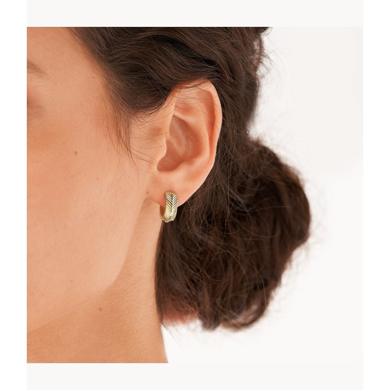 Créoles Harlow Linear Texturé acier doré