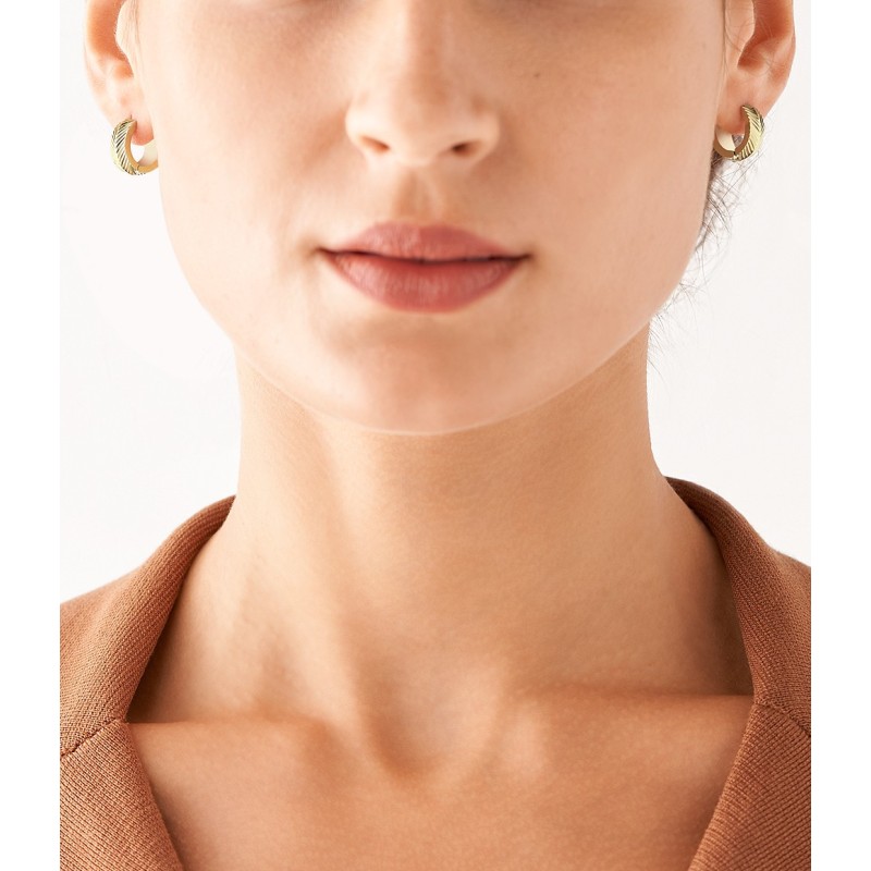 Créoles Harlow Linear Texturé acier doré