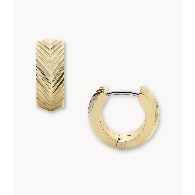 Créoles Harlow Linear Texturé acier doré