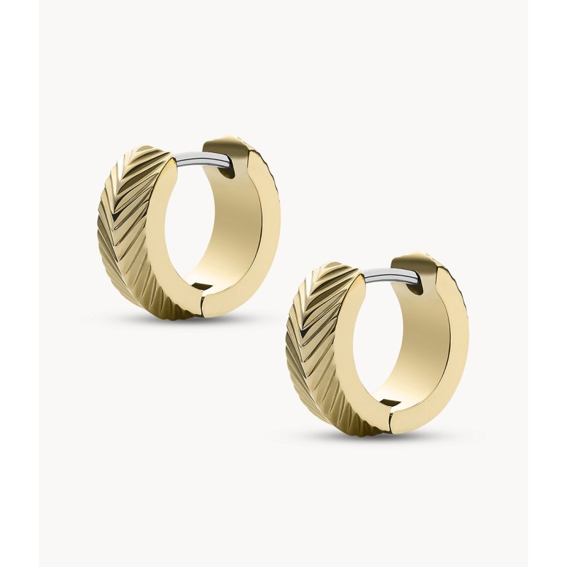 Créoles Harlow Linear Texturé acier doré