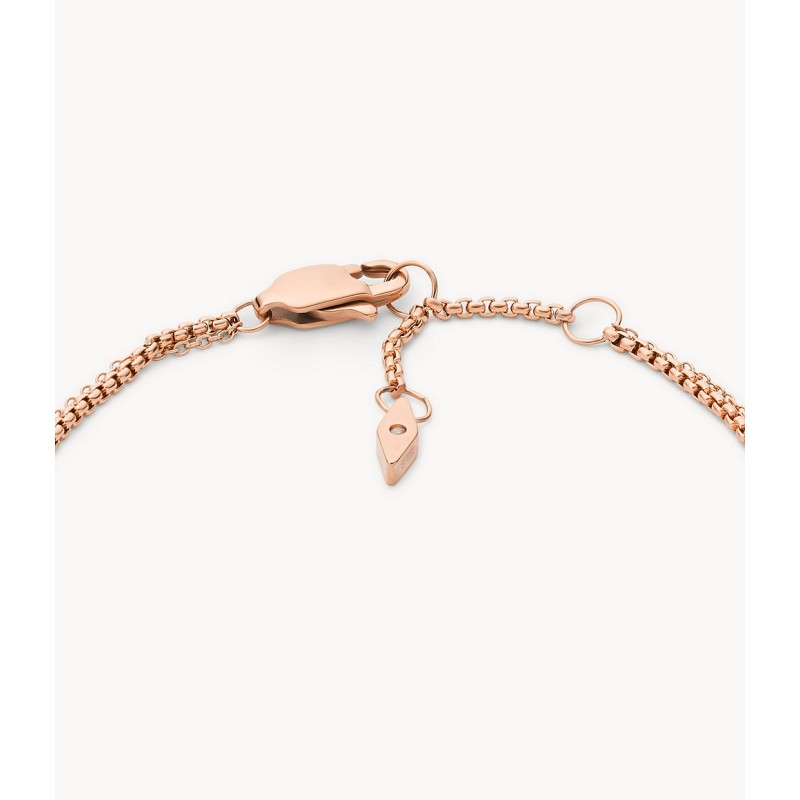 Bracelet chaîne Fossil Mosaic Teardrop acier et nacre