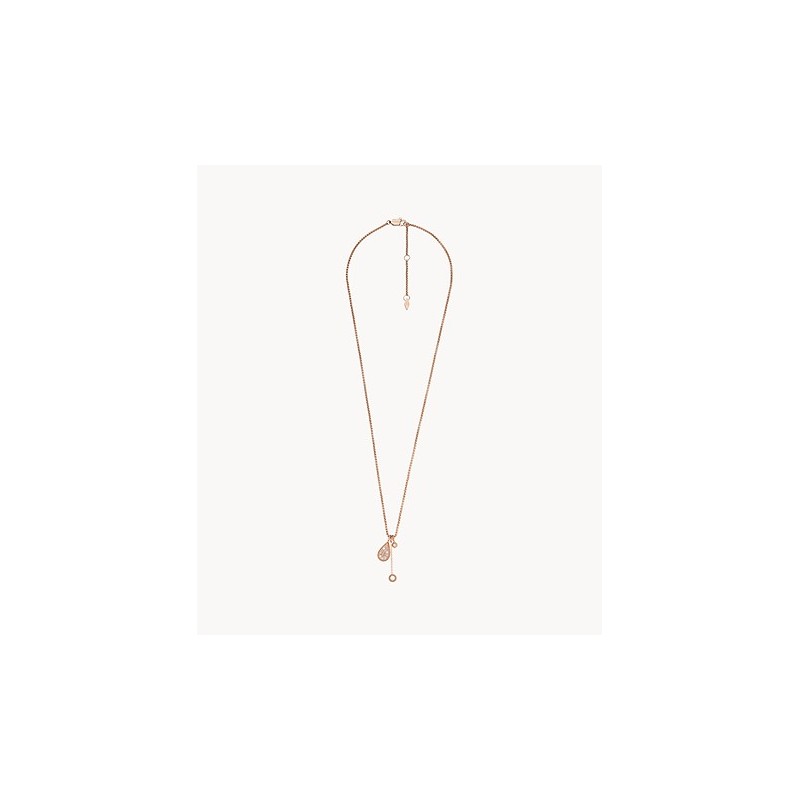 Collier Fossil pendentif Classic Teardrop acier et nacre