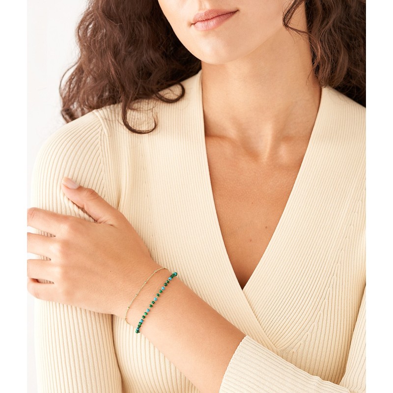 Bracelet  Femme Modern Meadows acier et malachite