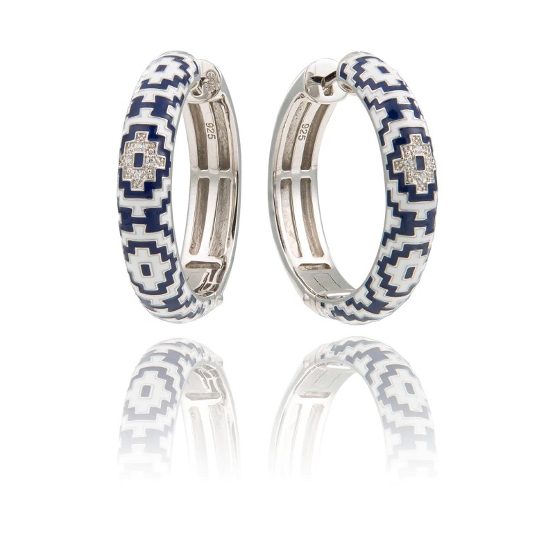 Boucles d'oreilles Créoles Una Storia Aztec argent 925/000