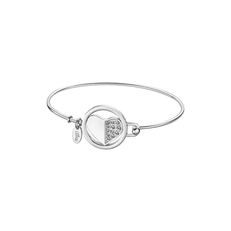 Bracelet Lotus Jonc  Coeur argenté