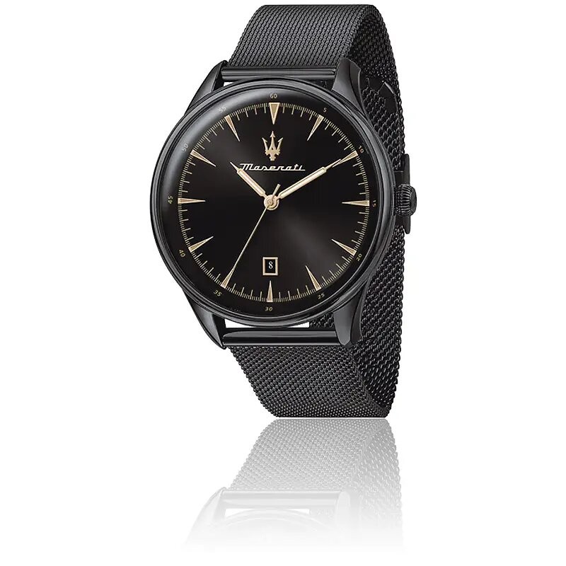 Montre Maserati homme noir mailles milanaises