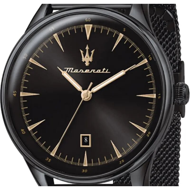 Montre Maserati homme noir mailles milanaises