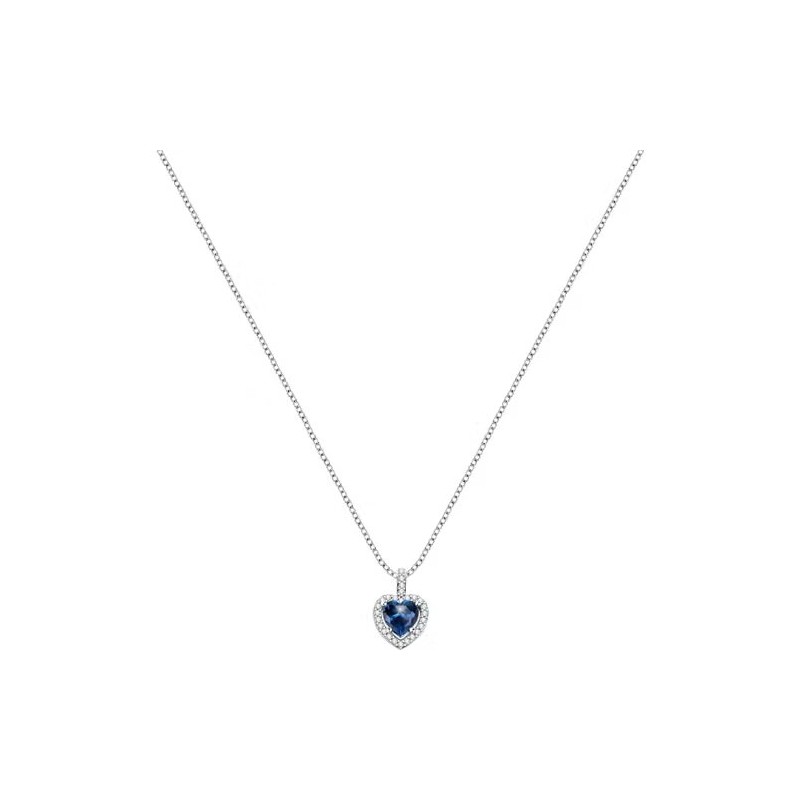 Collier Morellato Pendentif Coeur cristal bleu