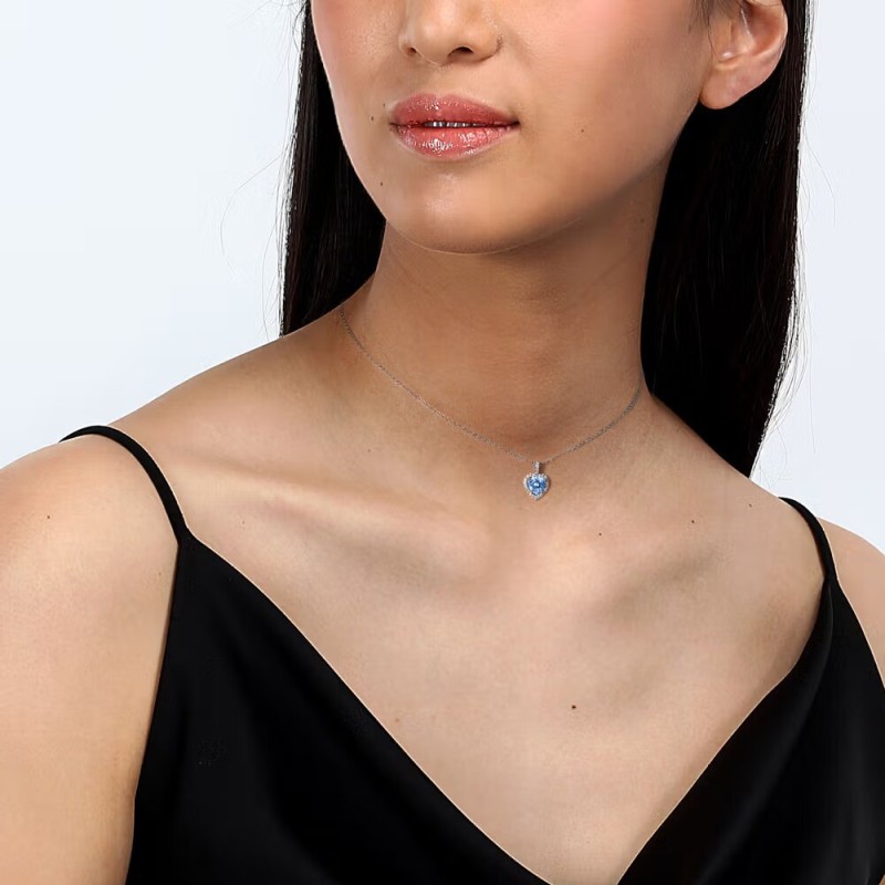 Collier Morellato Pendentif Coeur cristal bleu
