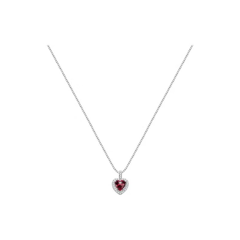 Collier Morellato Pendentif Coeur cristal rouge