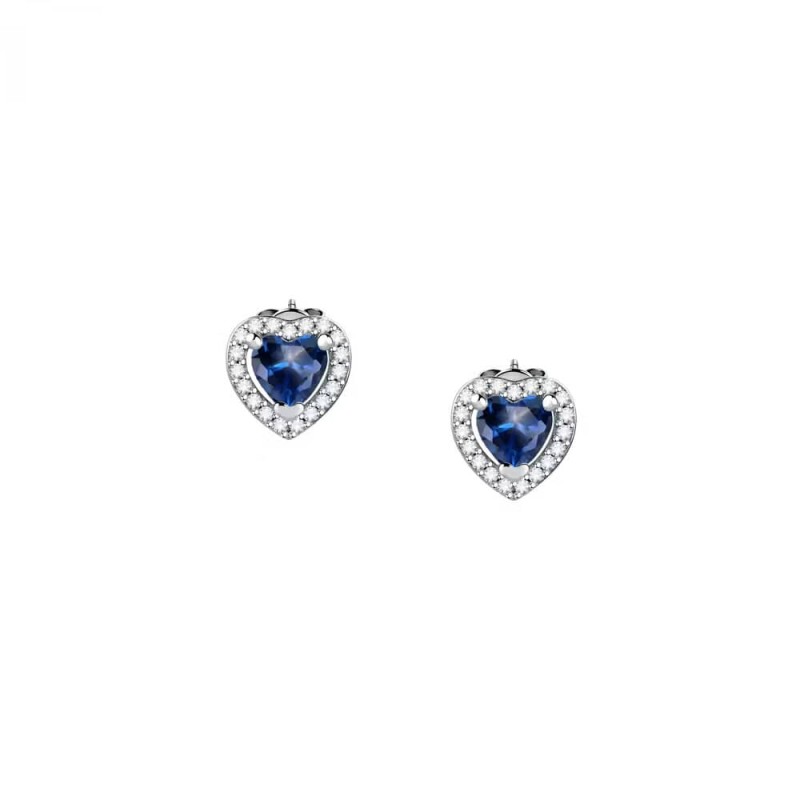 Boucles d'oreilles Morellato Clous Cœur Bleu