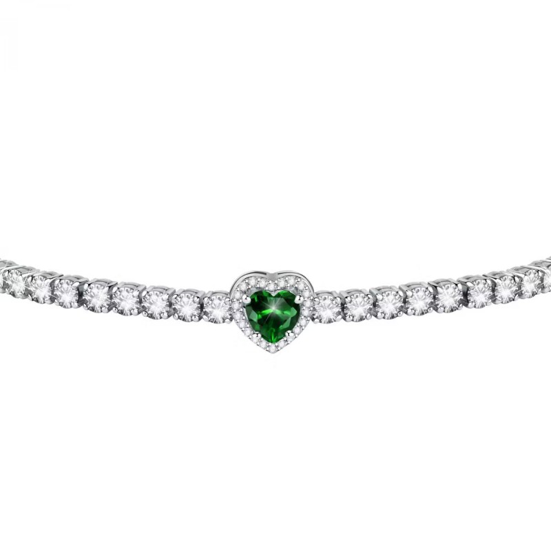 Bracelet Jonc Morellato Argent 925/000 Cœur Vert