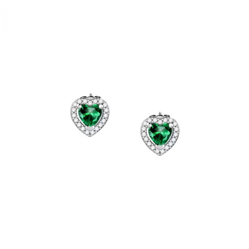 Boucles d'oreilles Morellato Clous Cœur Vert