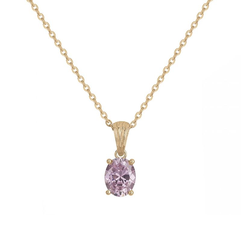 COLLIER FEMME GRIFFE ROUGE ELISABETH PLAQUE OR ET OXYDE ROSE