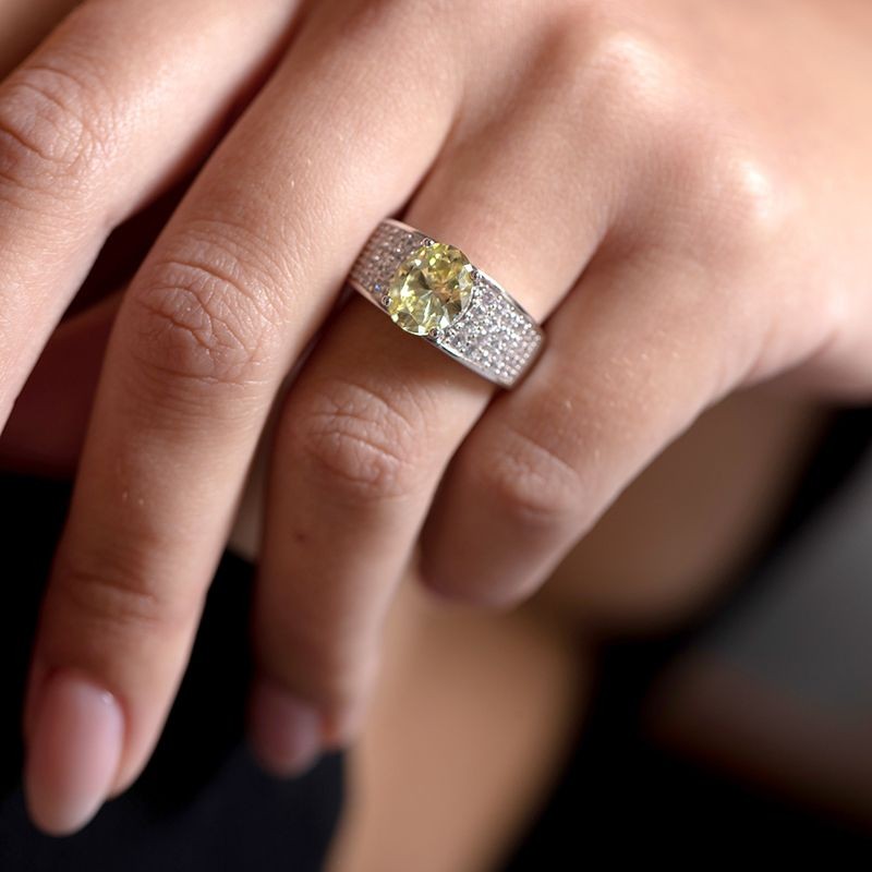 BAGUE FEMME GRIFFE ROUGE ELISABETH ARGENT 925/1000 ET OXYDE VERT