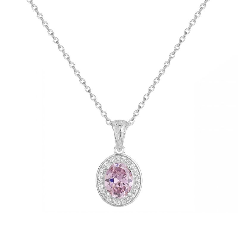 COLLIER FEMME GRIFFE ROUGE VICTORIA ARGENT 925/1000 ET OXYDE ROSE