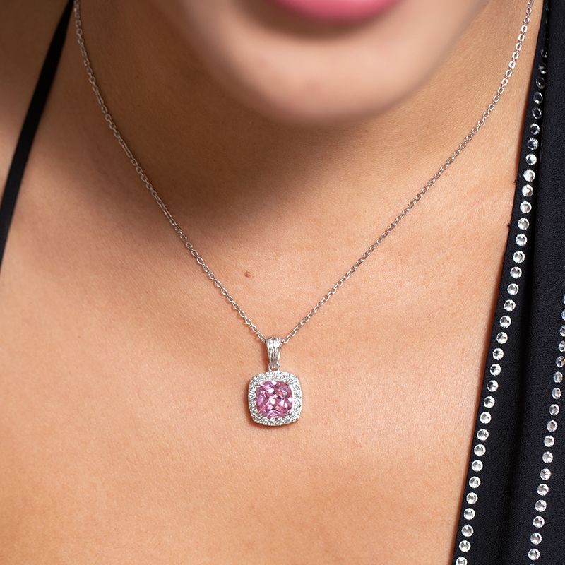 COLLIER FEMME GRIFFE ROUGE MARGARET ARGENT 925/1000 ET OXYDE ROSE