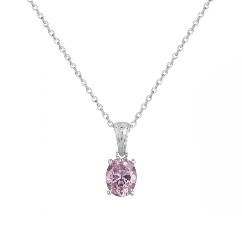 COLLIER FEMME GRIFFE ROUGE ELISABETH ARGENT 925/1000 ET OXYDE ROSE