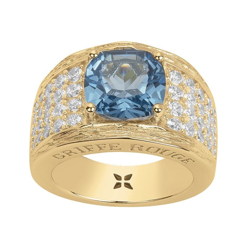 BAGUE FEMME GRIFFE ROUGE MARGARET PLAQUE OR ET OXYDE BLEU
