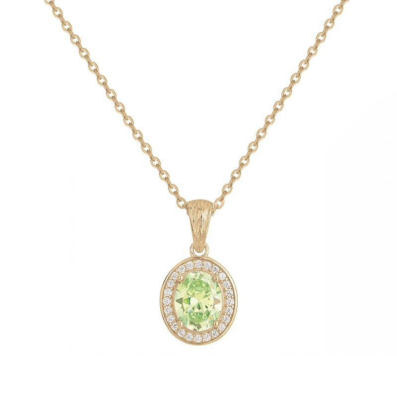 COLLIER FEMME GRIFFE ROUGE VICTORIA PLAQUE OR ET OXYDE VERT