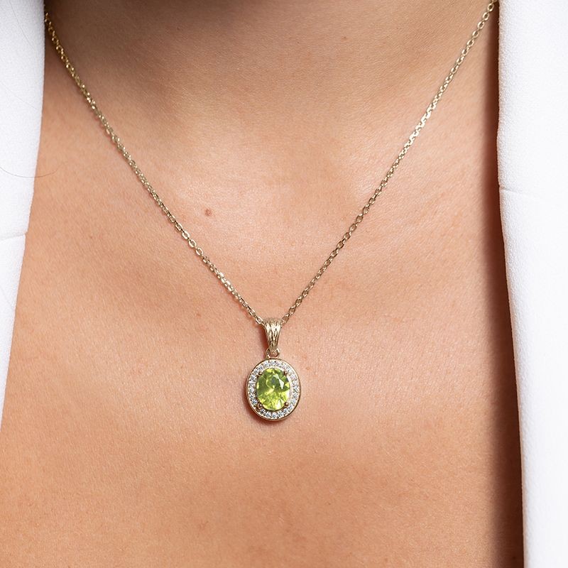 COLLIER FEMME GRIFFE ROUGE VICTORIA PLAQUE OR ET OXYDE VERT