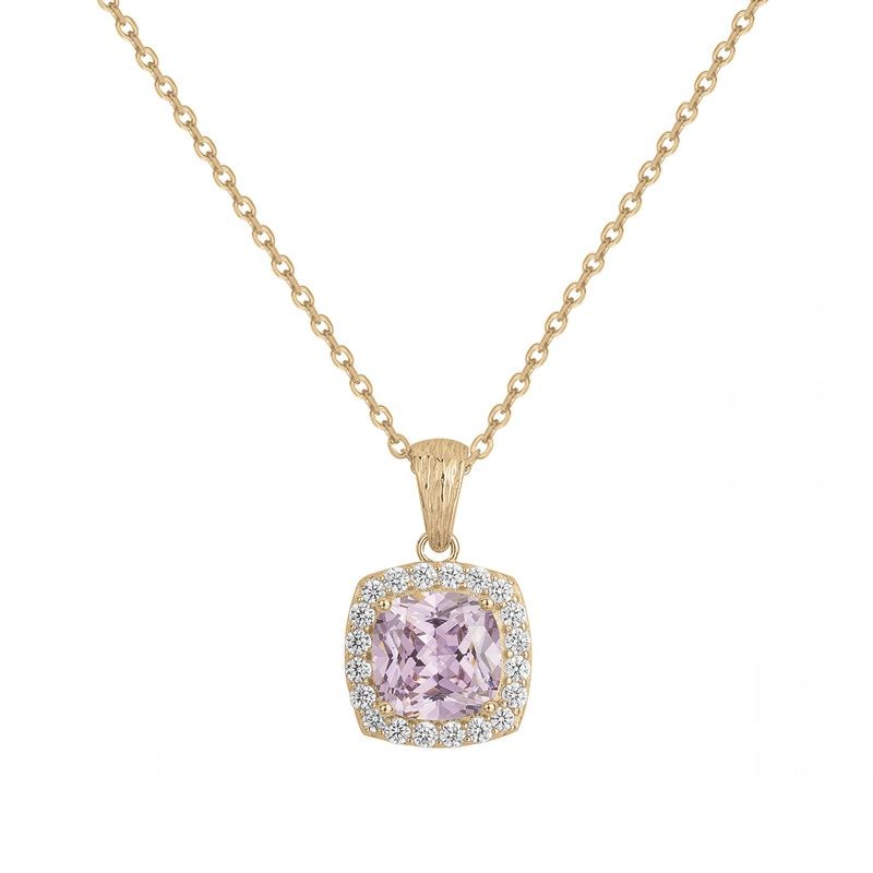 COLLIER FEMME GRIFFE ROUGE MARGARET PLAQUE OR ET OXYDE ROSE