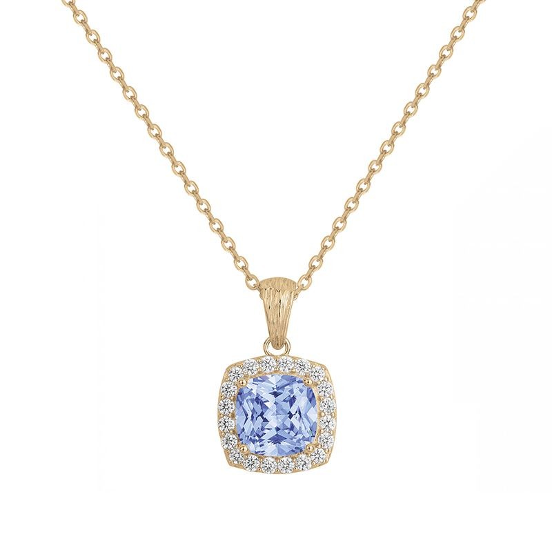 COLLIER FEMME GRIFFE ROUGE MARGARET PLAQUE OR ET OXYDE BLEU