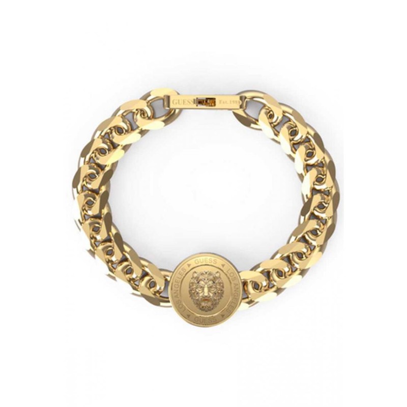 BRACELET HOMME GUESS LION KING ACIER DORÉ