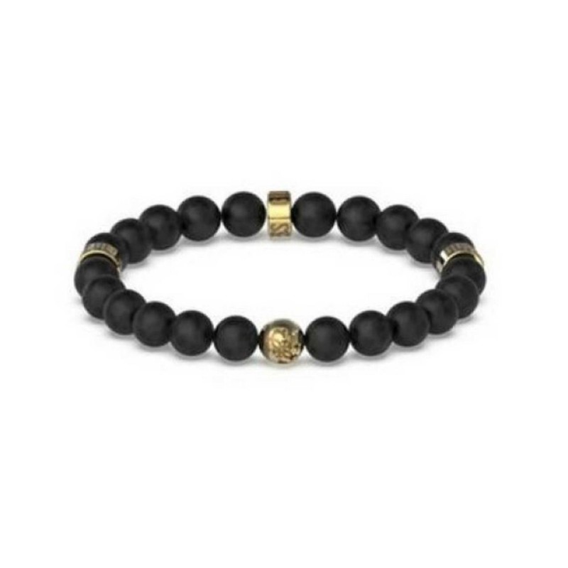 BRACELET PERLE HOMME GUESS 4G ICON ACIER DORÉ