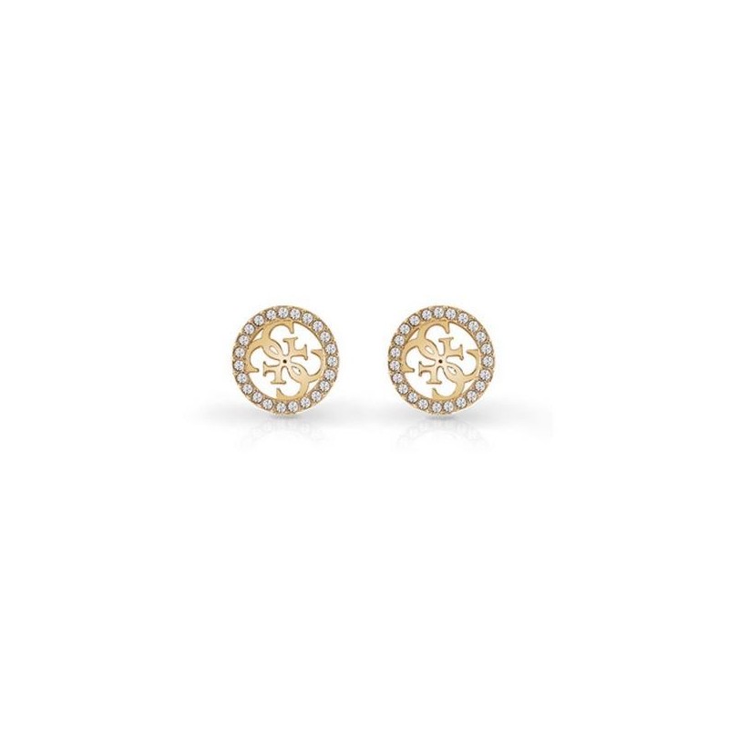 Boucles d'oreilles Clous Guess Acier doré logo 4g